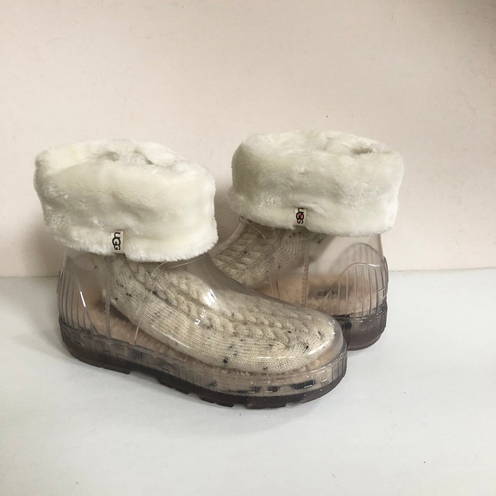 UGG DRIZLITA CLEAR NATURAL WATERPROOF RUBBER RAIN BOOTS